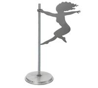 Rotating Art Sculpture, Metal Keepsake Stand, 7.87x2.36 inches Dancing Woman Elegant Nut Storage Statue Decor, Modern Desk Figurine Ornament, Artistic Female Motion Display, Bedroom Table Accent Piece