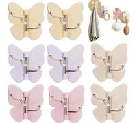 Rotating Butterfly Adhesive Wall Hooks, No Drill 3-Prong Swivel，8mix