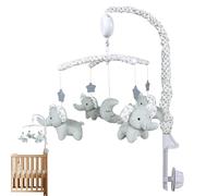 Rotating Crib Mobile - Plush Animal Nursery Decor, Wind Up Musical Hanging, Soft Room Toy, Cute Cradle Accessory, Safe and Gentle Rotation | Adorable Design with Music Box for Boys Girls Infant U