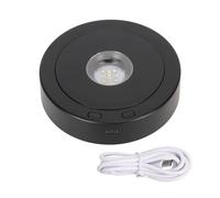 Rotating Display Base, 360 Degree Automatic Turntable Crystal Glass Display Stand with 80s Circle Battery or USB Power for Jewelry