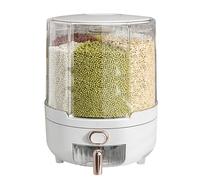 Rotating Food Dispenser | Space Efficient Rotatable Rice Storage Container, Outstanding Grain Storage Container For Countertops, Lid Removable Food Dispenser With 6 Compartments Holder For Rice, Beans
