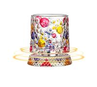 Rotating Glass - 360 Degree Crystal Base Cup | Heavy Bottom Cocktail Drinkware For Wine Ice Beverage Use | Elegant Twisting Transparent Tumbler For Men Couples Party Bar Home Collection Drinking