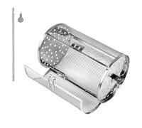 Rotating Grill Basket, Acciaio inossidabile Air Fryer, Roaster Round Grill Basket, Perfect For Grilling French Fries, Nuts, Coffee Beans, Bbq, And Baking Delights, 5.51x9.06" Small