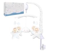Rotating Plush Toy with Wind-Up Animals, Nursery Decor with Music Box Crib & Cradle, Baby's Room Decor for Boys and Girls, Wide Range of Uses 28.74x12.99 inches
