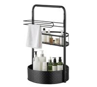 Rotating Seasoning Rack, 2-Tier Countertop Storage with Tissue Holder, Kitchen and Condiment Organizer for Cabinets, Jars, Stove, Pantry, Apartment, Dorm, and Home, Space Saving Rotating Design