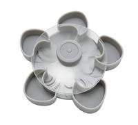 Rotating Serving Tray With Lid - Clear/White, Fruit Serving Plate, Snack Container With Compartments, 3 Tier Design, 360 Degree Swivel Base, Dome Lid | Home, Kitchen, Dining Room, Living Room, Picnic,