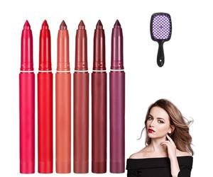 Rotating Sharpenable Matte Lipstick Pencils, Occasionalous 12 Colors Crayon Lipstick, Precision Tip Matte Lip Crayon Waterproof Lip Gloss Stain Set (02)
