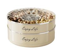 Rotating Snack Organizer - 7 Section Platter, Multi Compartment Box for Food Storage, Serving Tray with Lid and Handle, Kitchen Accessory, Party Container for Picnic and Wedding