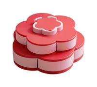 Rotating Snack Tray - Double Layer Flower Container, Multipurpose Serving Platter, Dustproof Candy Storage Box, Petal Shaped Nut Dessert Organizer - For Party Home Picnic Office Table