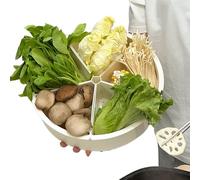 Rotating Storage Vegetable Tray, Snack Serving Tray with Compartments, Multi-Functional Serving Bowl, 31,5 x 31,5 x 8 cm, Stylish Divided Serving Tray with Five Compartments Perfect for Veggies, Fruit