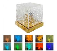 Rotating Water Pattern Night Light Creative Bedside Flame Atmosphere Lamp Dynamic Table Lampsixteen colors