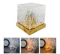 Rotating Water Pattern Night Light Creative Bedside Flame Atmosphere Lamp Dynamic Table LampThree colors