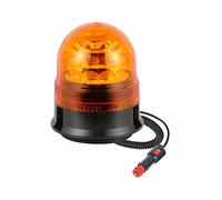 Rotativo Ambra LED R65 Segnalazione Avvertimento 12/24V - Omologato R65, 3 Funzioni Flash Rotazione Lampeggiante, Pirulo Trattore, Luce Emergenza Veicoli Agricoli, Base Magnete