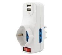 ROTATOR 3 + 2 USB adatt.rotante a 3 prese + 2 USB c/interr. 33500205 La Fayette