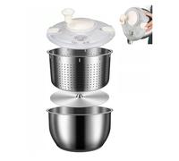 Rotatore for insalata in acciaio inossidabile, centrifuga for pulire la frutta, lavatrice e asciugatrice for verdure di grande capacità con coperchio