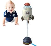 Rotazione 360 ° Cartoon Spazio Spruzzatore di razzo, Sprinkler 'acqua di design a razzo per bambini, altitudine di volo di controllo della pressione 'acqua, giocattolo spray estivo