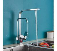 Rotazione a 360 gradi Dual Hand Managuetta Mixer per lavello da cucina Rubinetto con purificazione dell'acqua Carattema del ponte Monte Monte Water -Filter Tocca Facile da installare Finitura