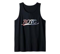ROTC Patriotic Cadet Distressed Red White Blue Canotta