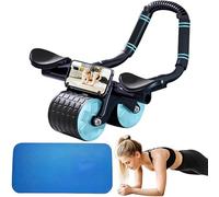 Rotella Addominali,Attrezzo per Addominali-Ab Roller con Robuste Doppie Ruote e Rimbalzo Automatico e Supporto Del Gomito e Stuoia,Attrezzi Fitness per Famiglie per L'Allenamento Della Forza Muscolare