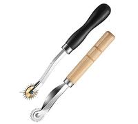 Rotella da Tracciare,2 PCS Marcatore per Rotella da Cucito con Manico in PVC e Legno Rotella per Sarti in Acciaio Inox Ruota di Tracciamento per Cucire a Punto Croce Strumenti per Creare Carta