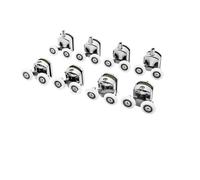 Rotella Di Supporto Per Porte Scorrevoli Sostituzione dei pattini for ruote con cuscinetti a rulli scorrevoli a doppia ruota da 23 mm/25 mm/27 mm per cancelli scorrevoli(4-upper4-down,23.0mm)