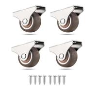 Rotella direzionale in gomma da 1 pollice Rotella fissa non girevole a basso profilo for carrelli for mobili di piccole dimensioni 4-16 pezzi(4PCS)