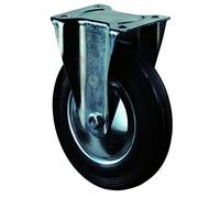 Rotella fissa BS-Rollen L410.B55.201 per il trasporto, rivestimento in gomma nera, cuscinetto a rulli,
