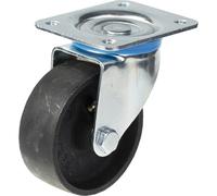 Rotella girevole da 100 mm con ruota in ghisa nera