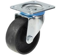 Rotella girevole da 75 mm con ruota in ghisa nera