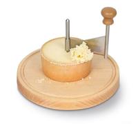 Rotella in acciaio inox, con base e coperchio in legno di quercia, con sicura stabilità del perno, per arricciare il formaggio in fiori decorativi