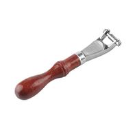 Rotella in pelle robusta con manico in legno naturale per artigianato fatto a mano e timbratura lavori in pelle