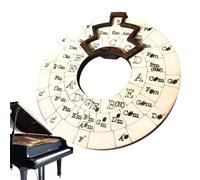 Rotella per accordi - Strumenti musicali in legno rotondi, assistente per scrittura di canzoni, guida rotante per chitarra, ukulele, pianoforte, basso, ruota educativa per teoria musicale e pratica di
