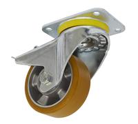 Rotella Piastra Girevole Ruota Con Totale Blocco Ø125mm - Sealey SCW5125SPL