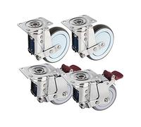 Rotella,rotelle for carichi pesanti,Ammortizzatore for cancello Ruota antivibrante a molla da 4 pollici Ruota universale Carrello Scatola con ruote Ruota(2 Universal+2 Brake,5 inches)