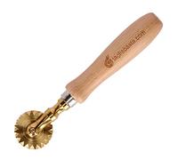 Rotella Tagliapasta,Taglia Pasta Sfoglia Fresca, Tortellini, Ravioli - Diametro 38 mm in Ottone con Impugnatura in Legno