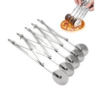Rotella Tagliapizza a 5 Ruote in Acciaio Inox Tagliapizza Regolabile Pieghevole Rotella Pizza Lavabile in Lavastoviglie Taglio Efficiente e Distribuzione Uniforme per Cottura, Pasticceria, Pane