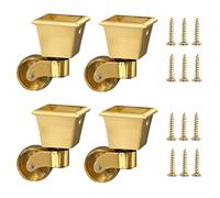 Rotelle, 4 pezzi, ruote girevoli a tazza quadrate antiche lucidate a 360°, universali for mobili, sedia, tavolino da caffè, divano, carico 150 kg