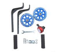 Rotelle Allenamento Bici Metallo per robusto Anti-Rumore Rotelle | PVC silenzioso, rotolamento fluido, niente disturbi, ideale per quartieri residenziali, 12-20 pollici(Blue)