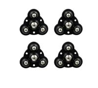 Rotelle autoadesive, 360 Degree Self Adhesive Caster Wheels 4 Pcs 2-5 Beads(E Black Steel)