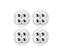 Rotelle autoadesive, 360 Degree Self Adhesive Caster Wheels 4 Pcs 2-5 Beads(F White Steel)