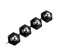 Rotelle autoadesive, 360 Degree Self Adhesive Caster Wheels 4 Pcs 2-5 Beads(L Black Steel)