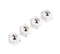 Rotelle autoadesive, 360 Degree Self Adhesive Caster Wheels 4 Pcs 2-5 Beads(L White Steel)