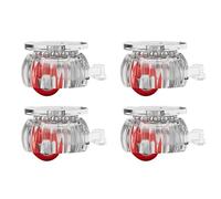 Rotelle autoadesive, 4 Pcs Adhesive Wheel Casters with Brake Mute 35x23mm(Transparent Red)