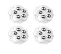 Rotelle autoadesive, Self Adhesive Caster Wheels Pack of 4 Black and White .8cm(White steel ball)