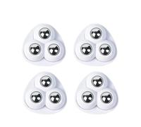 Rotelle autoadesive, Self Adhesive Mute 3 Beads Ball Caster Wheels Pulley 4 Pcs(White1)