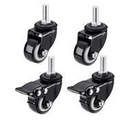 Rotelle Di Mobili Filetto M8 / M10 Ruote Girevoli Ruote con Freno Silenzioso Robusto Perno Industriale Carrello Sostituzione Rotelle Pivontanti(4 Ruote Piroettanti) (1.5inch-M8)
