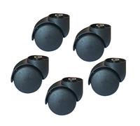 Rotelle Girevole per Sedia da Ufficio,Rotelle per Mobili da 50 Mm,Ruote Piroettanti a 360 Gradi,Senza Stelo,Diametro Del Foro 8 Mm,per La Casa,Ufficio,Scorrimento Silenzioso,5 Pezzi(black)