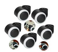 Rotelle Girevole per Sedia da Ufficio,Rotelle per Mobili da 50 Mm,Ruote Piroettanti a 360 Gradi,Senza Stelo,Diametro Del Foro 8 Mm,per La Casa,Ufficio,Scorrimento Silenzioso,5 Pezzi(white)