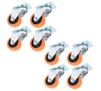 Rotelle girevoli in PVC da 7,6 cm, con cuscinetti a rulli, carico di 100 kg per ruota, confezione da 8
