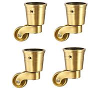 rotelle girevoli, Ruote girevoli a Coppa Antiche Lucide, Rotelle Mute Girevoli a 360°, for Piedini for Pianoforte for Divani, Carico 150 kg, con Viti, 4 Pezzi